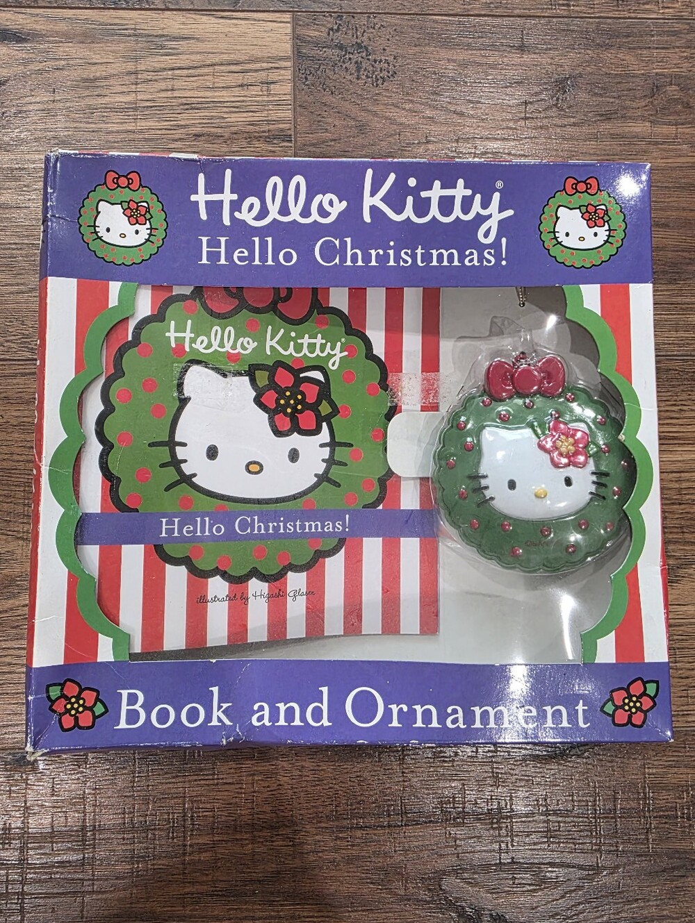 Vintage Hello Kitty Christmas Book Ornament Set Gift 2004